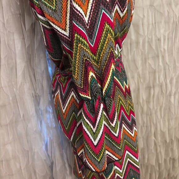 Urban Mangoz Multicolor Chevron Bell Sleeve Dress | Women’s Medium - Picture 6 of 7